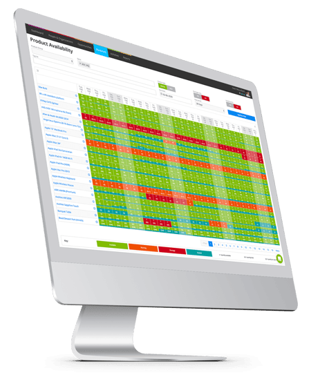 A desktop screen using the Current RMS software displaying the product availability. 