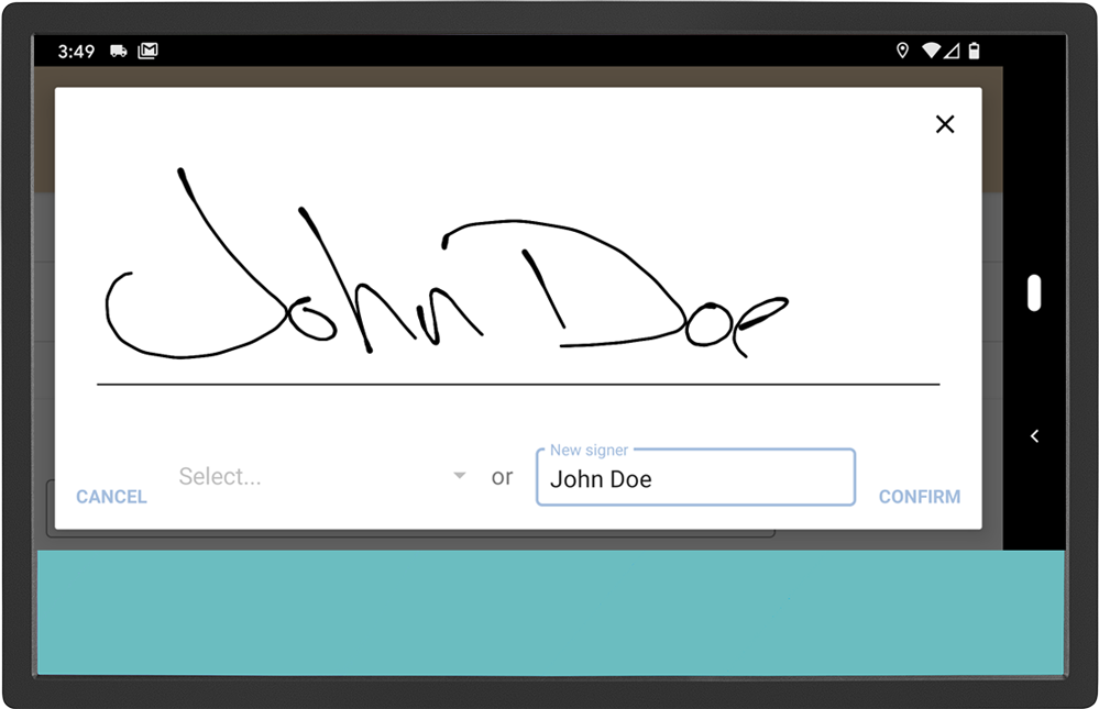 Mockup of Elite EXTRA dashboard for Capture and record proof of delivery with ease