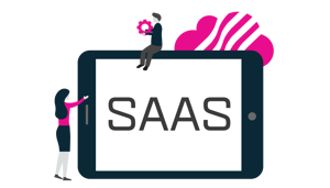An illistration of an ipad using SaaS software