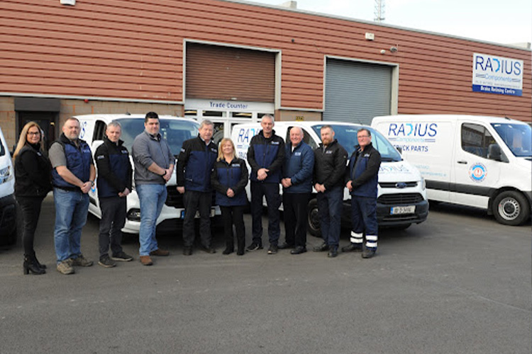 Radius Components LTD team infront of the office.