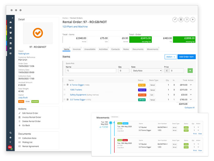 Window mockup of onRent's dashboard