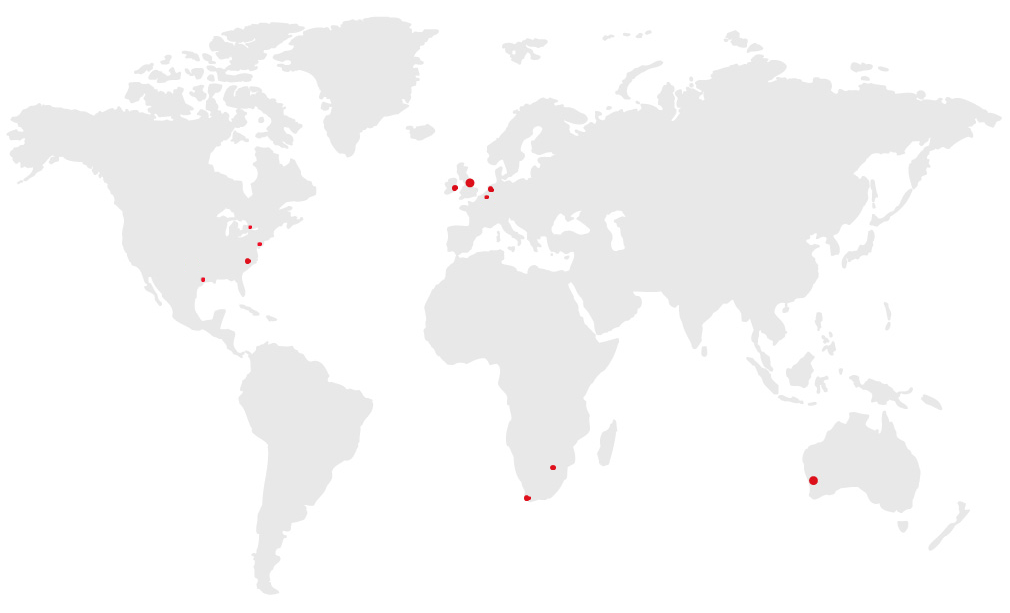 Map of the world to show KCS's regions