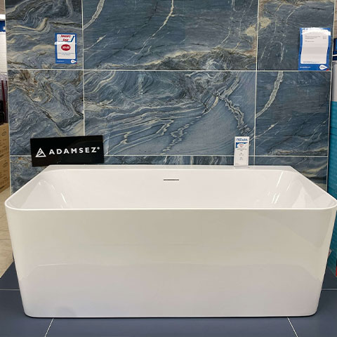 a demo bathtub in a store